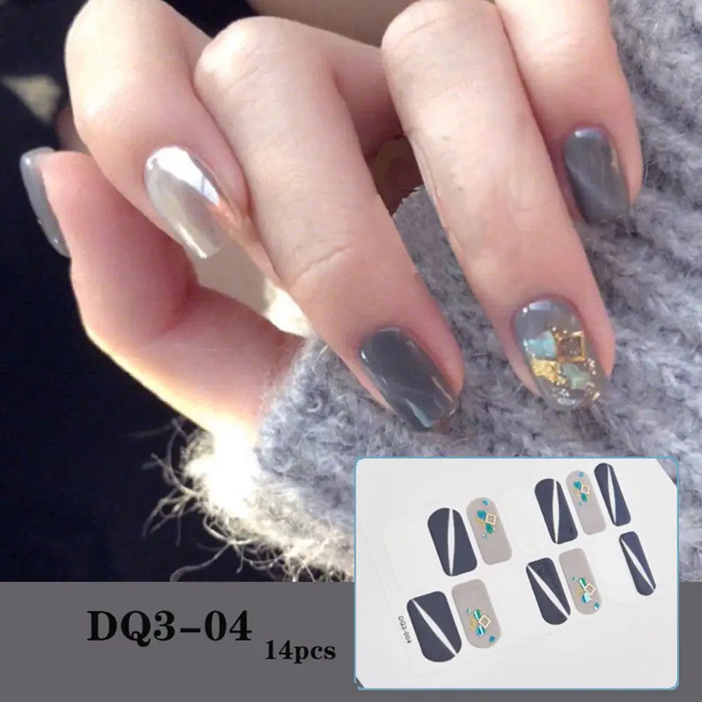 Semi Cured Gel Nails Art Stickers 3D UV LED Lamp doratura decorazione Sticker Nail Decal Manicure Solid Nail Color Process Ma N6E4