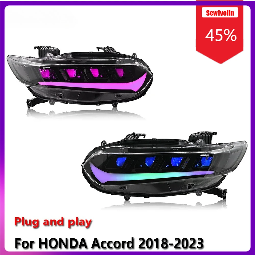 

Sewiyolin Car LED Lamp Headlight Assemblies For HONDA Accord 2018-2023 Fog DRL Brake Turn Signal Lamp