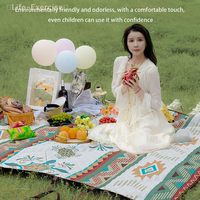 Waterproof Picnic Blanket, 200x200CM Large Beach Blanket Outdoor Picnic Mat, Beach Mat With Carrying Handle For Camping, Beach
