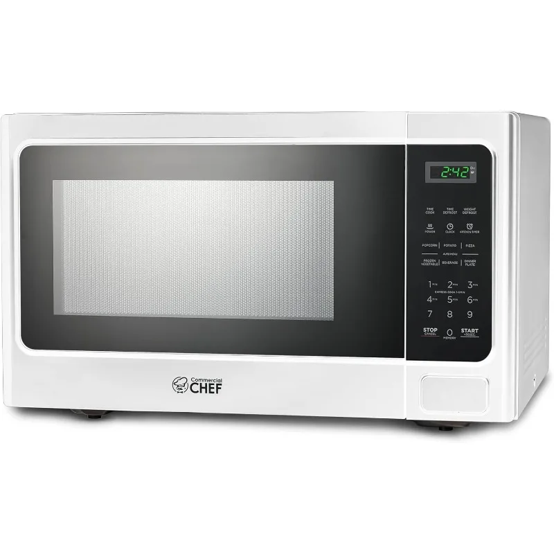 

Microwave 1.3 Cu Ft with 10 Power Levels, Microwave with Push Button Door Lock, 1000W with Timer and Digital Controls, White