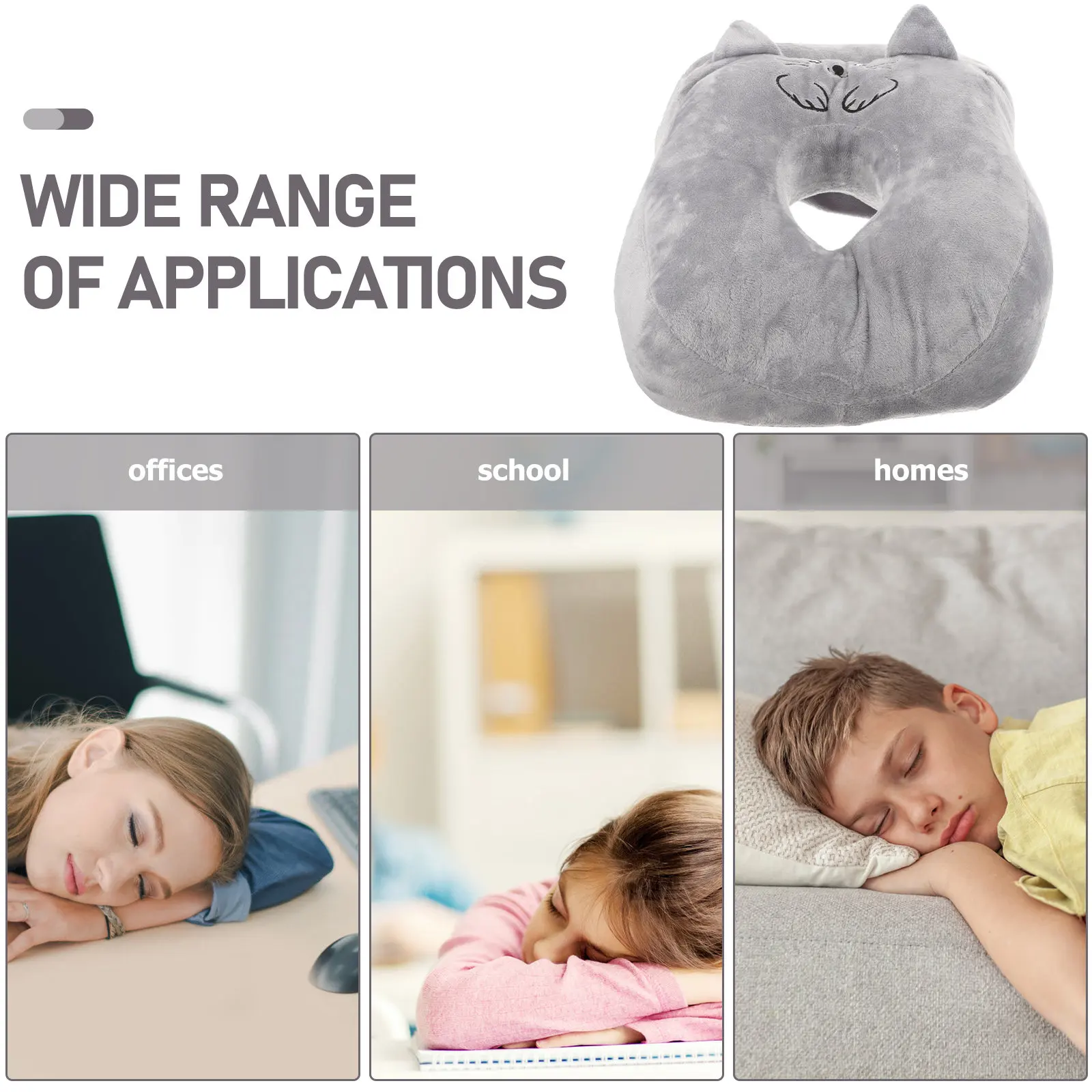 Stable Non Deformable Nap Pillow for Office School Desktop Face Down Sleeping Pillow with Arm Hole Supple Surface Comfortable