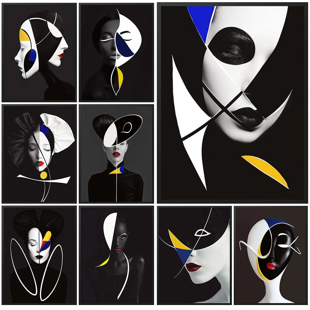 

Abstract Woman Girl Portrait Modern Prints Poster Wall Art Canvas Painting Home Decor Wall Pictures For Living Room Unframed