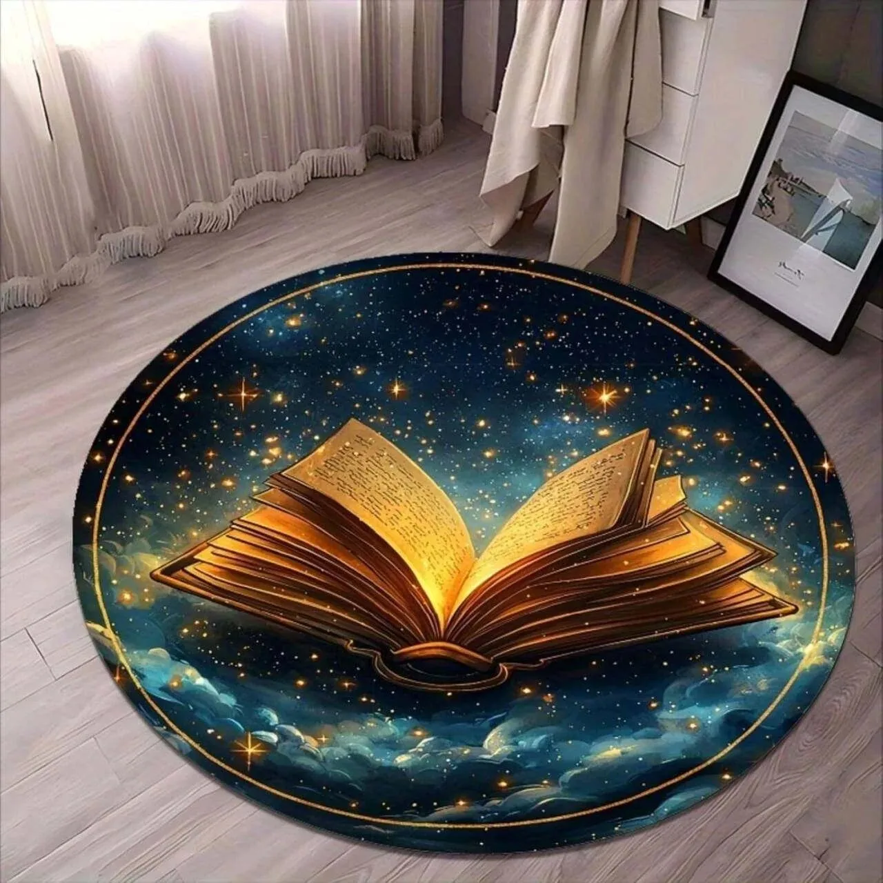 VIKAMA Non-slip Soft Plush Irregular Floral Rug, for Living Room Bedroom Girl Decor
