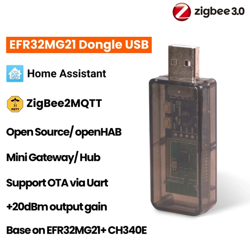 ZigBee 3.0 Silicon Labs Mini EFR32MG21 Universal Open Hub Gateway USB Dongle Chip Module ZHA NCP OpenHAB