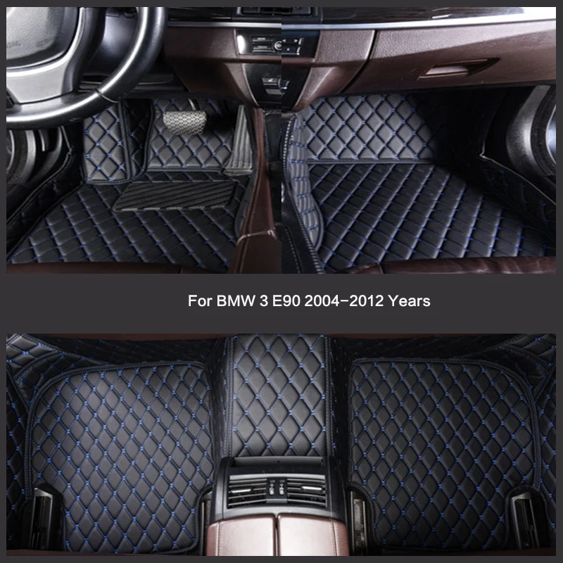 

Custom Car Floor Mats Special Waterproof And Non-slip Leather Carpet For BMW 3 E90 2004-2012 Years Car Accessories