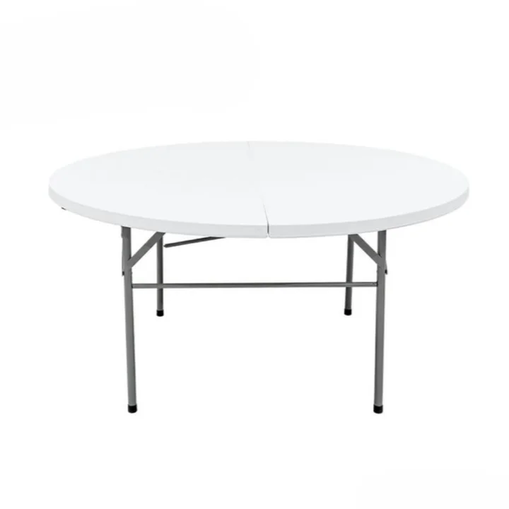 Hot sale 4ft 5ft 6ft banquet folding round plastic table for events wedding plastic round dining table