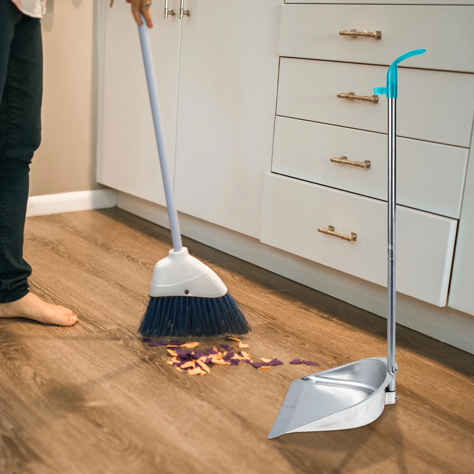 

Dust Pan Small Size Light Weight Ergonomic Handle Large Capacity Long Handle For Home Kitchen Office Cleaning Supply Home