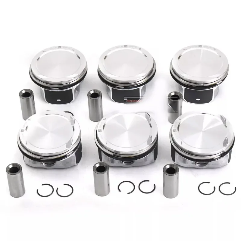 6pcs Pistons Rings Set Low Compression 9.7:1 For 2.5L BMW 325i E90 E91 N52B25