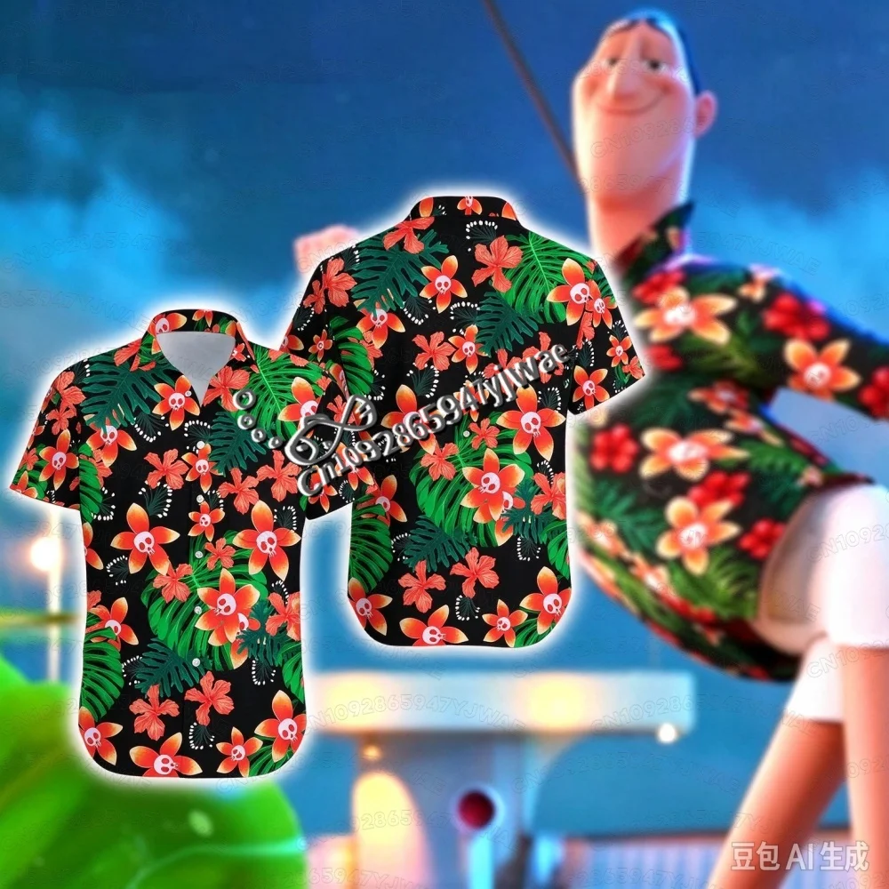 2026 Men Women Halloween Hawaiian Shirt Hotel Transylvania Dracula Hawaiian Short Sleeve Shirt Men's Shirts Woman Men Shirt