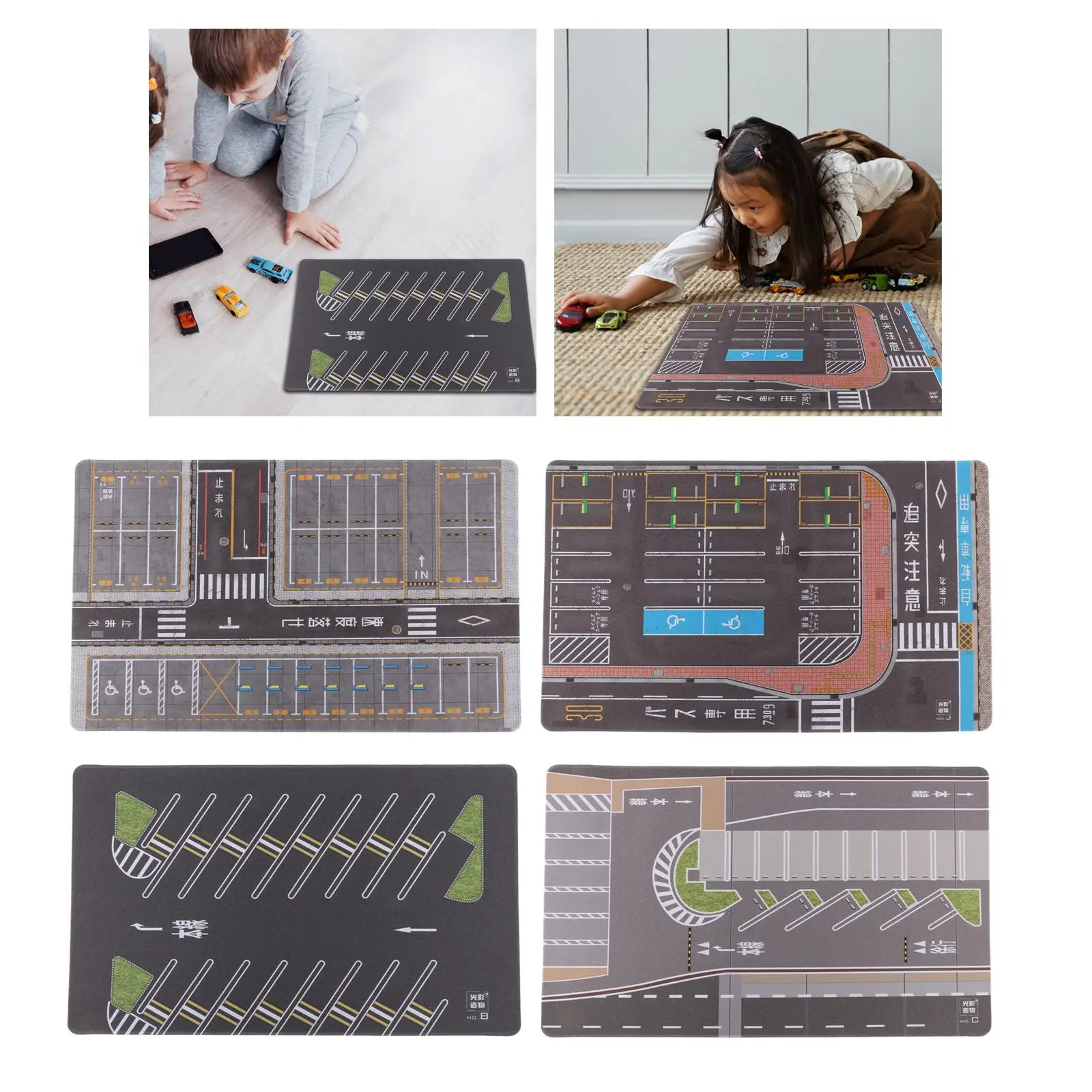 

1/64 Scale Parking Lot Layout Mouse Pad Nonslip Background Mini Car Garage Scene Display for Diecast Car Model Vehicle Scene Toy