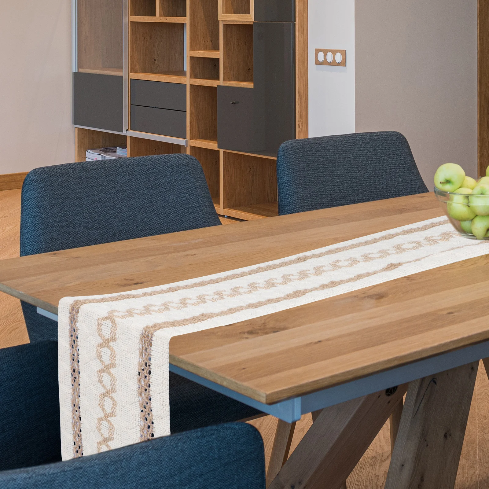 

Vintage Rustic Farmhouse Dining Table Runner Long Cotton Linen Woven Tassel Table Decor Runner Tassel Tablecloth Decoration