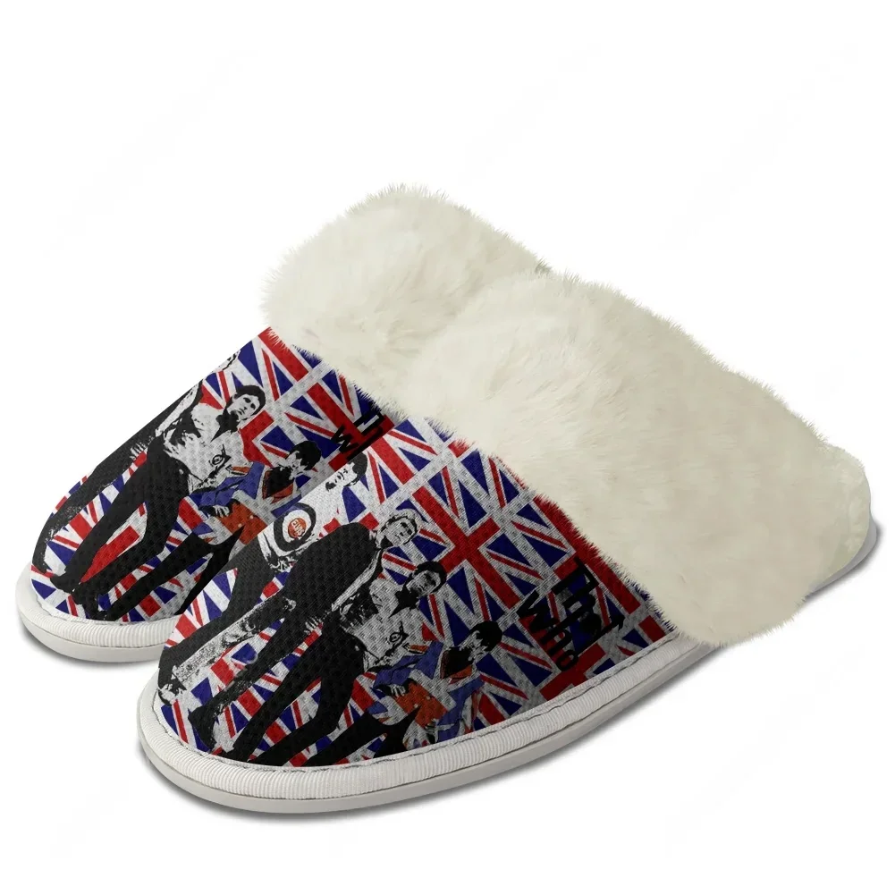 Pantuflas de Peluche The Who, Calzado Cálido para Hombre y Mujer, Pantuflas Casuales de Peluche Personalizadas para el Hogar, Pantuflas Térmicas para Dormitorio, Pantuflas Personalizables