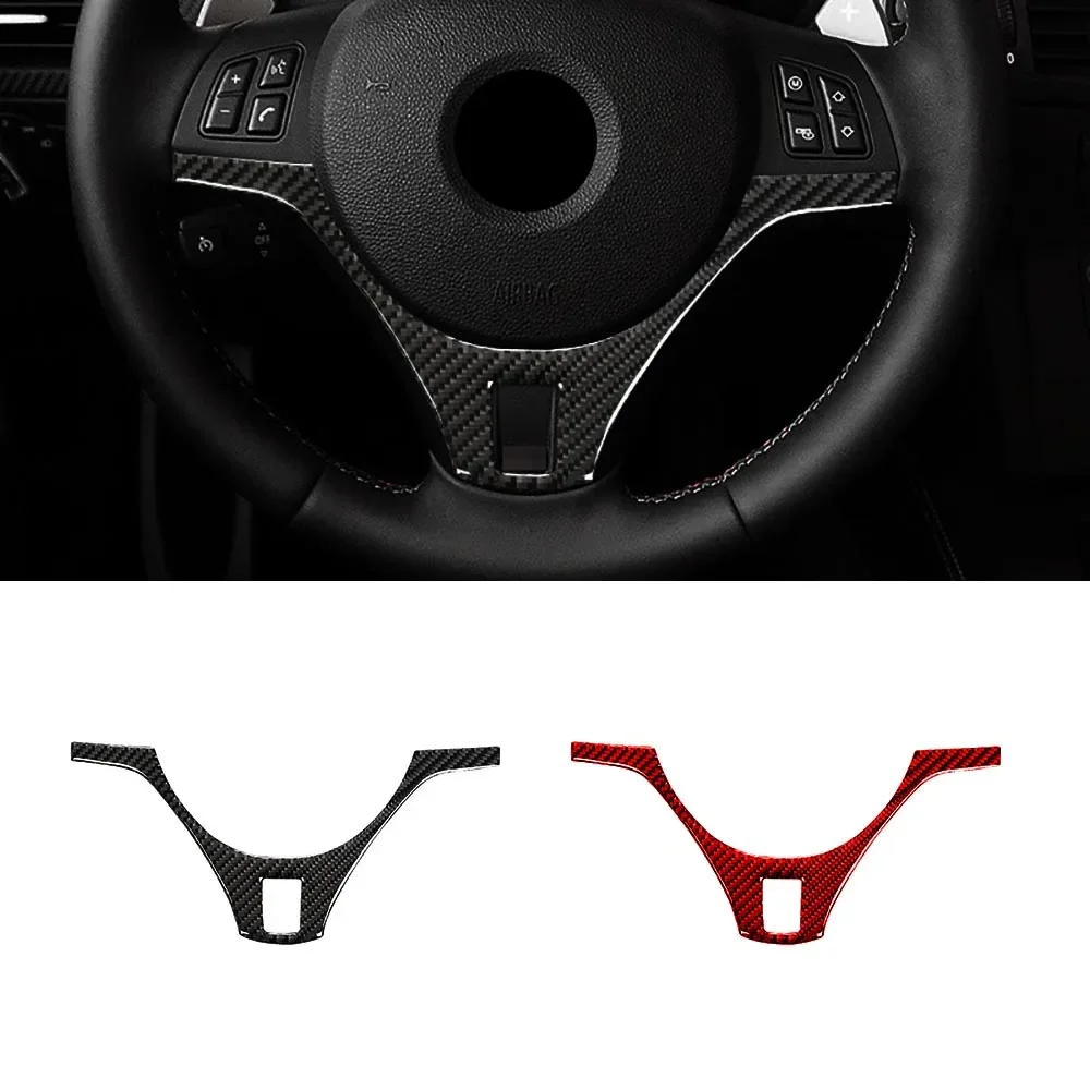 

Carbon Fiber Car Central Control Steering Wheel Chin Decorative Stickers Ries Accessoriess For BMW 3 Series M3 E92 E90 2009-2013