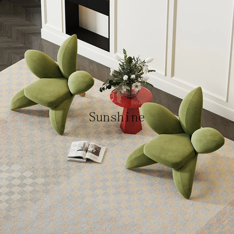 Nordic special-shaped flower sofa chair villa lily petal fabric leisure chair