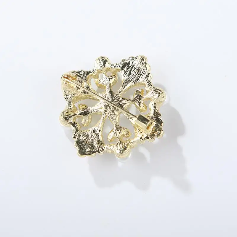 موضة بالتنقيط النفط اللؤلؤ زهرة دبابيس جوفاء للنساء الملابس معطف اكسسوارات الحفلات الهدايا #3