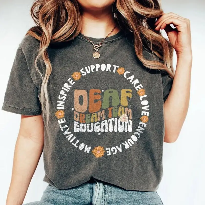 

Футболка для учителя глухонего образования Dream Team Squad Crew Back to School Appreciation