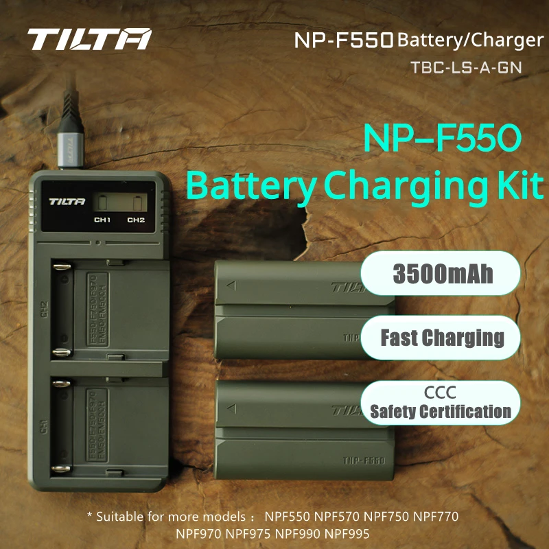 Image of TILTA NP-F550 F970 Akku 3500mAh 10500mAh Tragbare Ladestation (2-Kanal) für Sony Kamera Video Akku Leuchten CCD-TRV58