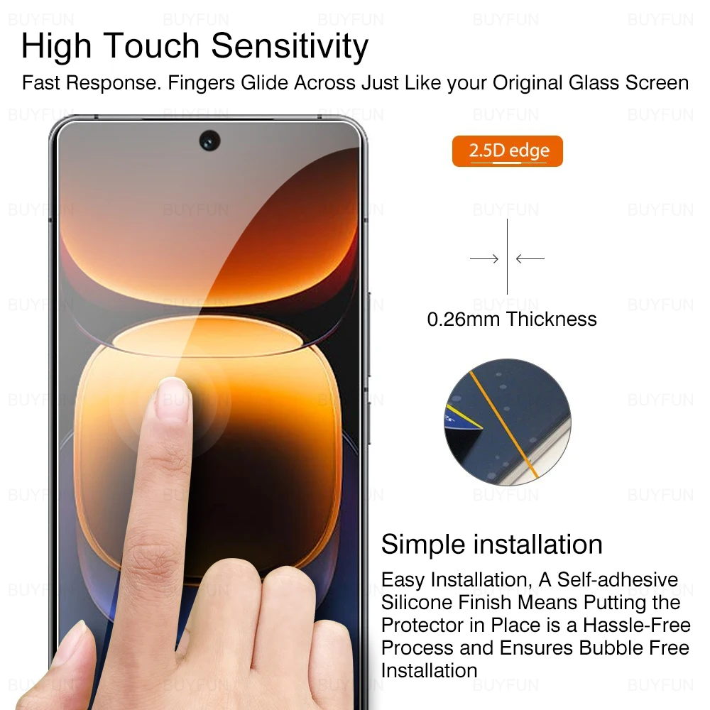 2in1 For Vivo iQOO 12 iQOO12 HD Tempered Glass Screen Protector Camera Lens Protective Film Transparen Front Protection Films