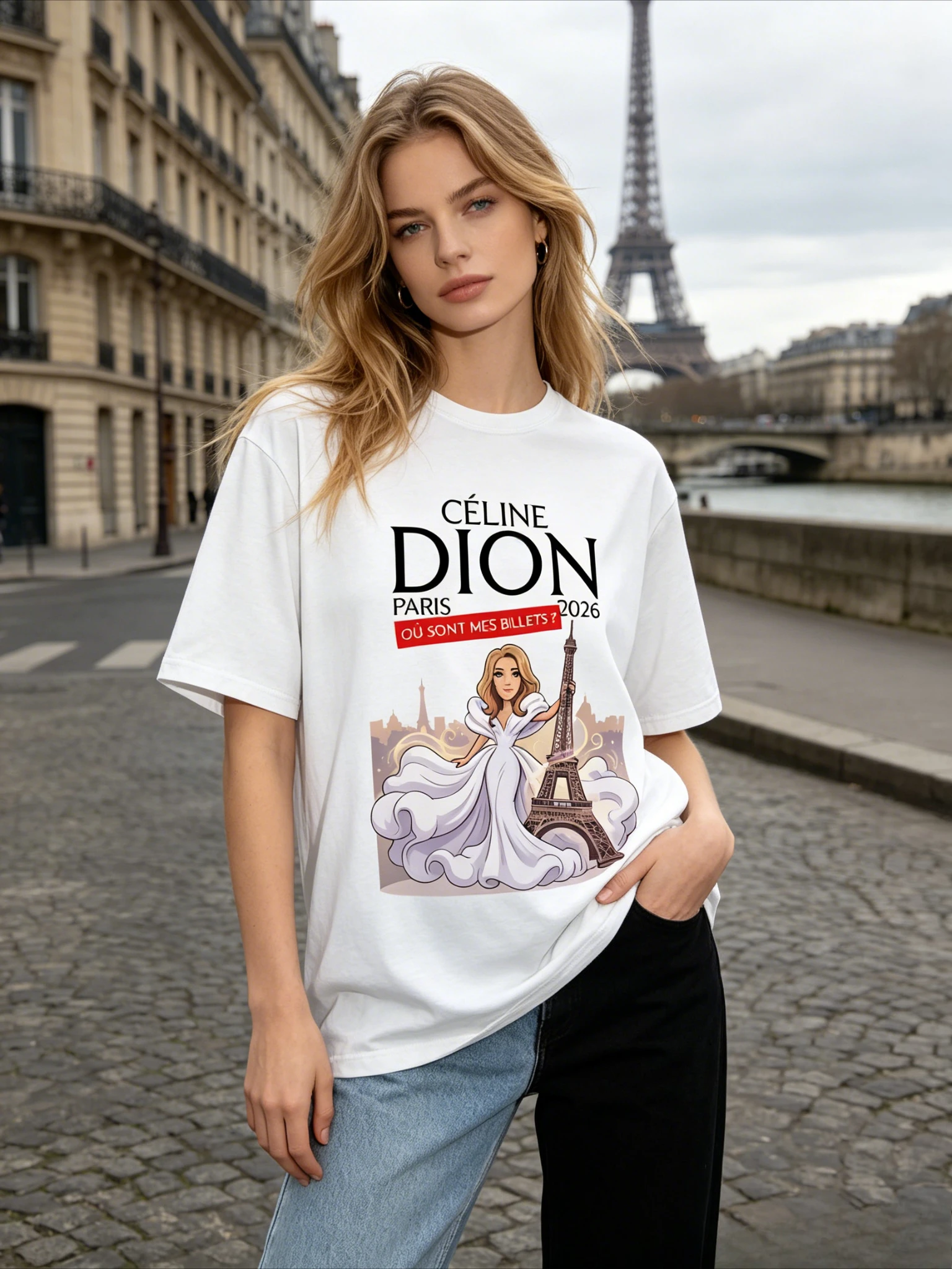 2026 European City Art Print T-shirt Unisex Summer Short Sleeve Eiffel Tower Pattern Casual Tee Tops
