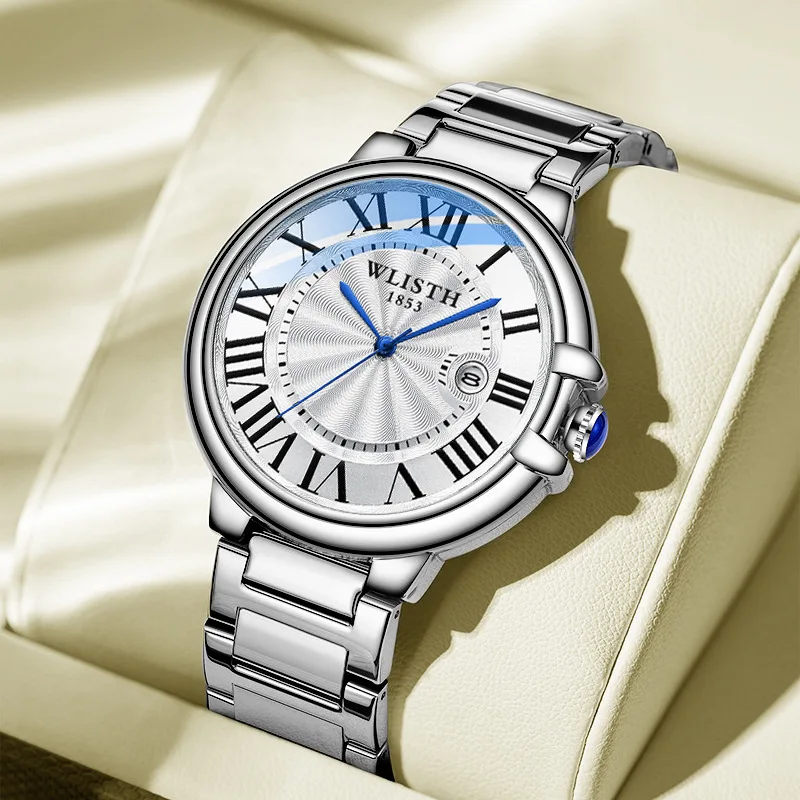 ZH195 Reloj para hombre moderno y moderno, calendarios, relojes de cuarzo resistentes al agua, relojes para parejas de negocios, relojes para hombre