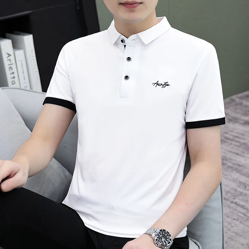 BROWON 2024 New Top Summer Casual Business Mens Polo Shirts Men\'s Sports Embroidery PoloShirt Man Solid Short Sleeve Polo