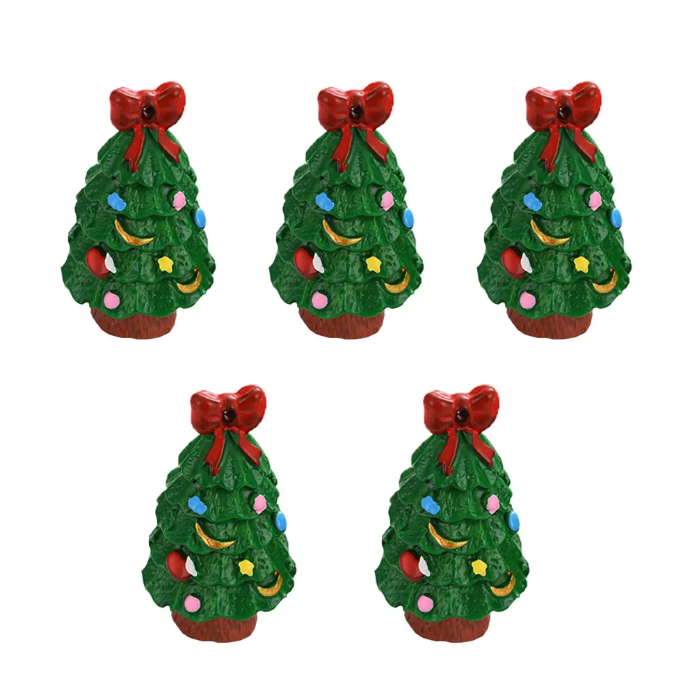 

5 Mini Resin Xmas Tree Parts Stylish Christmas Decor Trendy Accessories DIY Charm Pendant Gifts Creative Design Quality