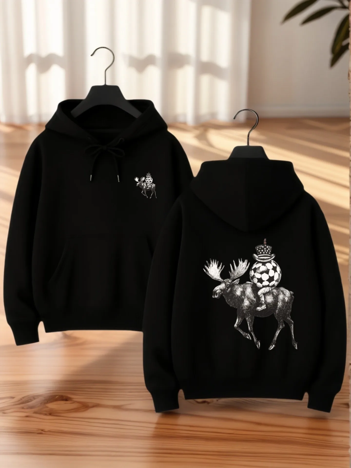 هوديي جرافيك للنساء، طباعة جرافيك عتيقة، نمط ملابس الشارع، صوف، ملابس يومية غير رسمية، للشباب