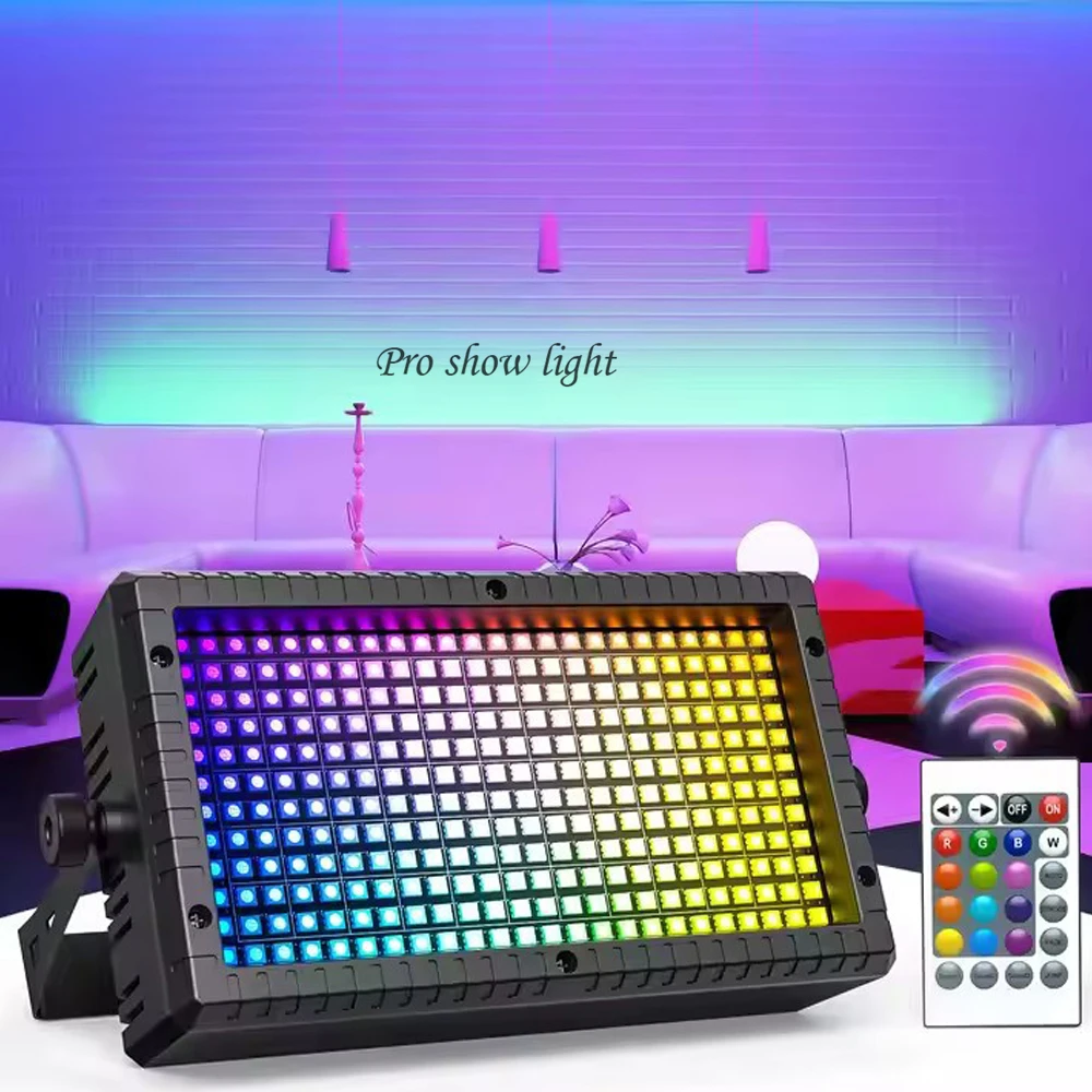 LED 무대 스트로브 빛 다채로운 288LED RGB DJ 스트로브 조명 DMX 제어 LED 파티 조명 디스코 바에 대 한 60W LED 벽 세척 조명