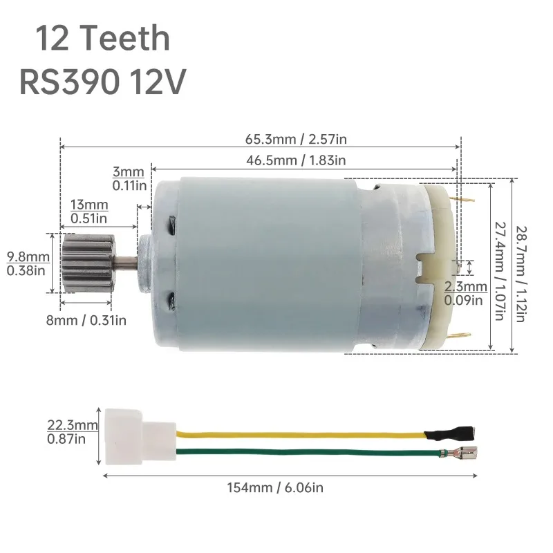 R 380 390 high-speed motor, 12V 120000 RPM remote control car motor for children, durable and sturdy