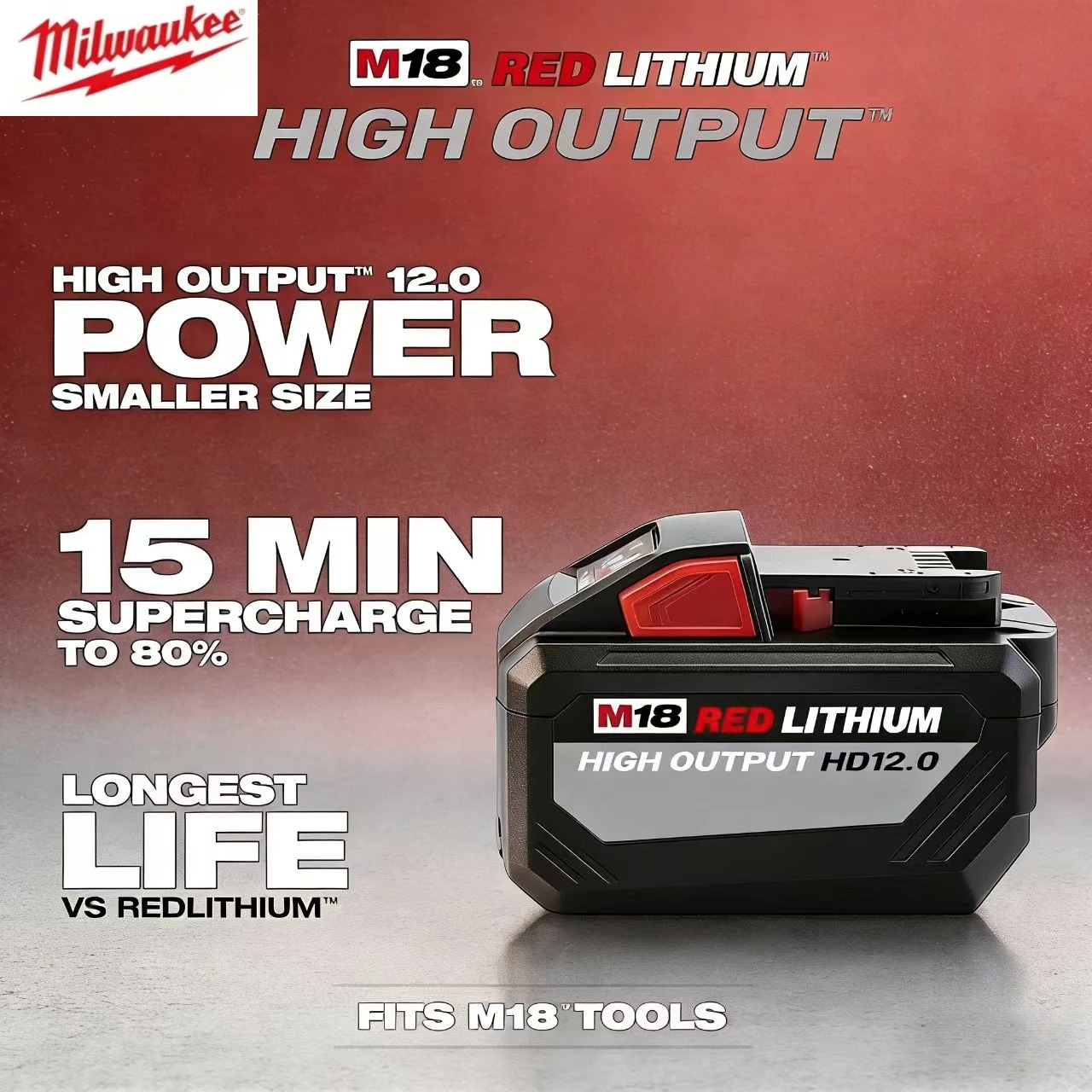

100%Original Milwaukee M18 0.5Ah 8.0Ah Replaceablen Li-io Battery M18HB8 Built-in 21700 Battery,For Power Tool 48-11-1860 Series