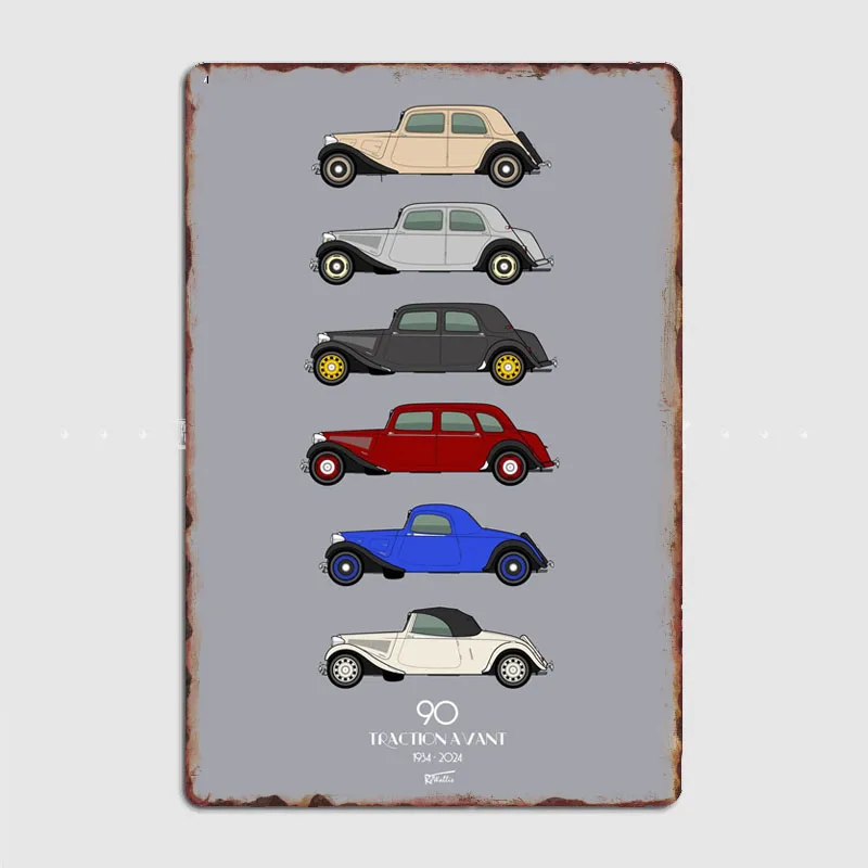 Classic Car Traction Avant Collection Retro Cars Metal Sign Poster Garage Room Decor Custom Tin Home Decor Wall Art