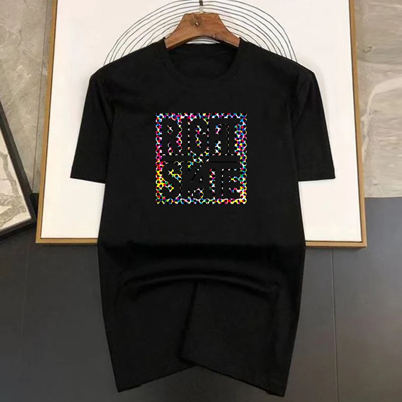 Luxury Brand Right to Skate Letter Print T Shirt For Man Summer Vintage Unisex Oversized T-shirt Y2k Tops Short Sleeve Men\'s