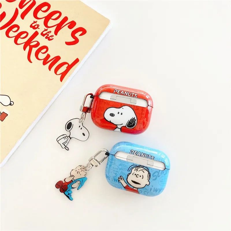 Snoopy Earphone Cases for Airpods 1/2 3 Pro Cute Airpods Case Headphones Case Protective Case for Apple Airpods Pro2 PVC Covers