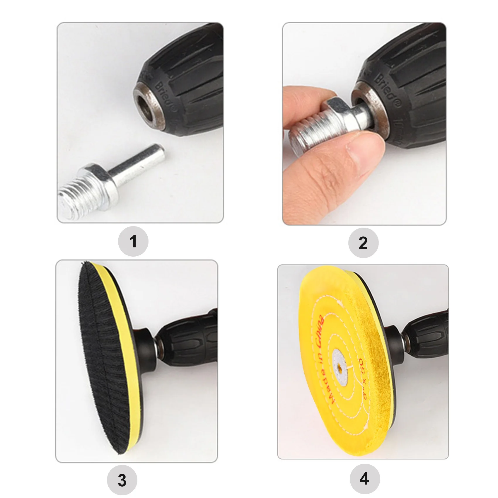 New 3-Piece 6-Inch Mirror Polishing Wheel Set Cotton Wheel for Bench Grinder Tools with 1/2 Inch Arbor Hole