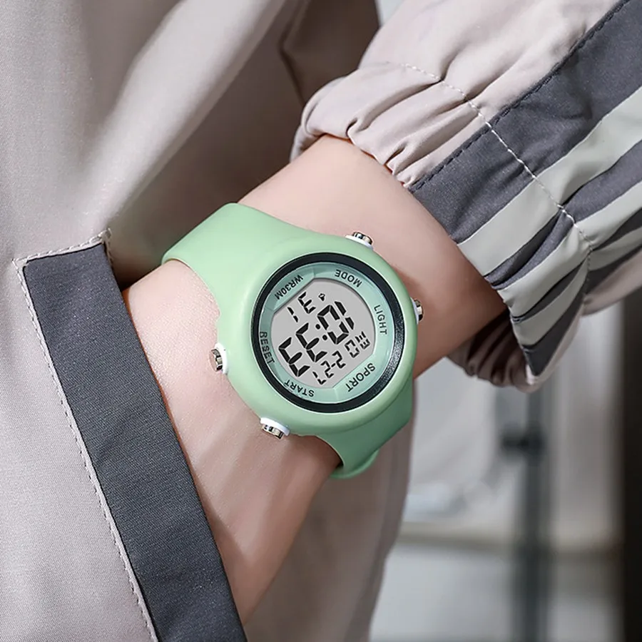 Многофункциональные детские часы, модные студенческие электронные наручные часы для мальчиков и девочек, будильник, светящиеся спортивные часы в студенческом стиле