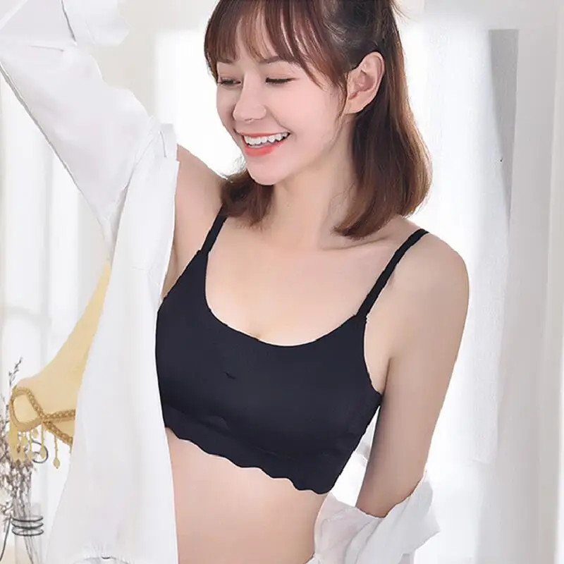 Sujetador sin costuras con tirantes para dormir sin anillo de acero, Bralette de recolección, chaleco trasero hermoso Sexy con almohadilla para el pecho, ropa interior para mujer