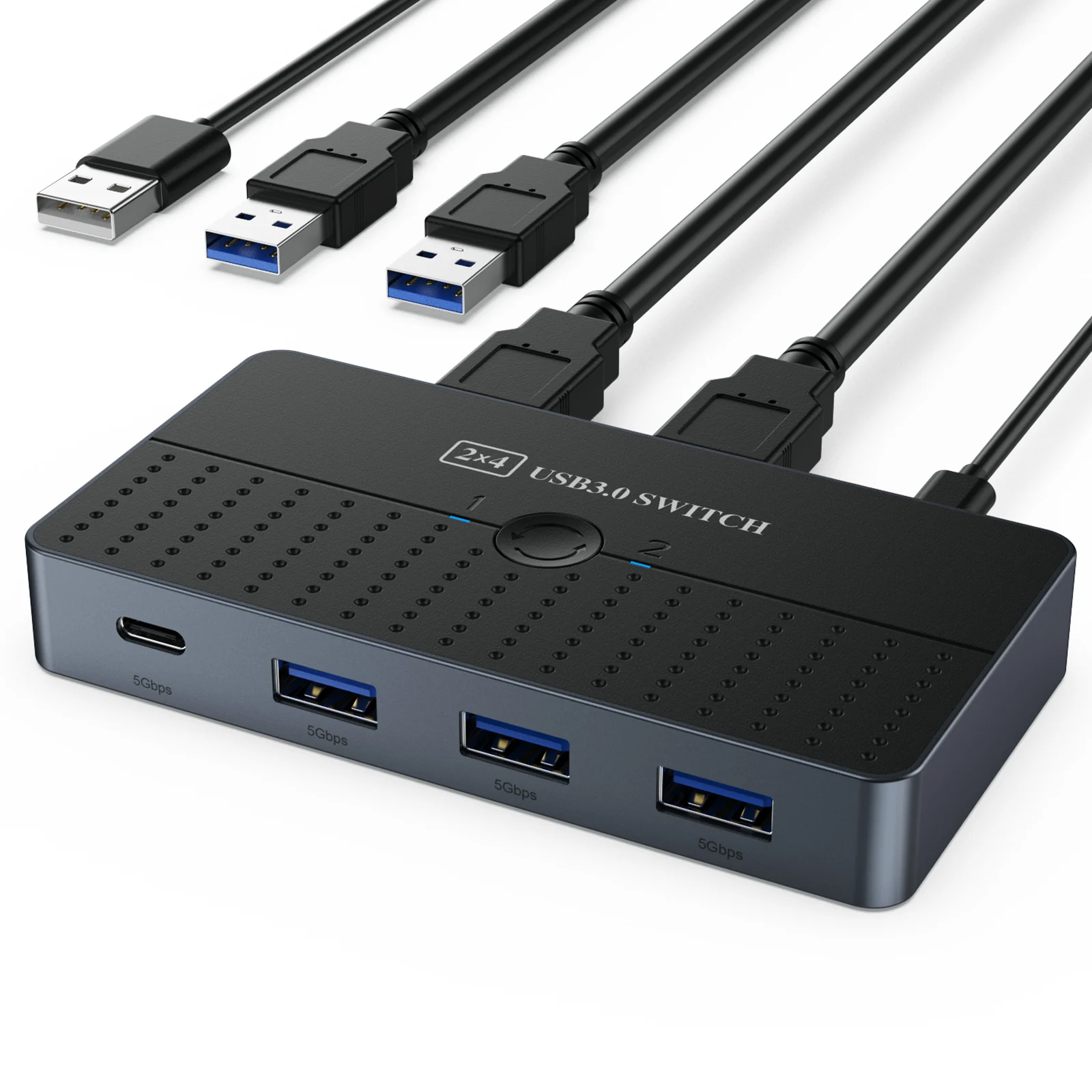 

Новый переключатель USB 3.0, 2 компьютера, совместный с устройствами USB C и A, KVM-переключатель для ПК, мыши, клавиатуры, принтера, сканера, совместимого с Windows
