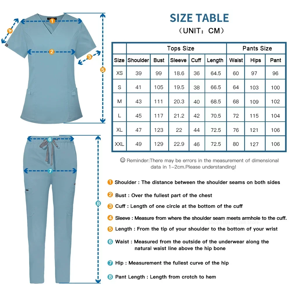 Nuovo arrivo personalizzato donne infermieristica Scrub pantaloni gamba dritta Set medico ospedaliero Set donna elegante Slim Fit ospedale Scrub uniforme