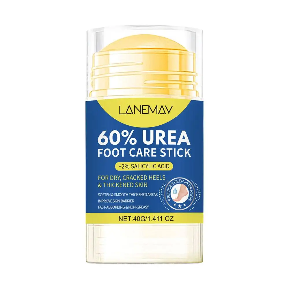 60%尿素、2%サリチル酸配合フットスティック、ひび割れかかと修復、強力保湿、角質除去剤（足、手、膝、肘用）
