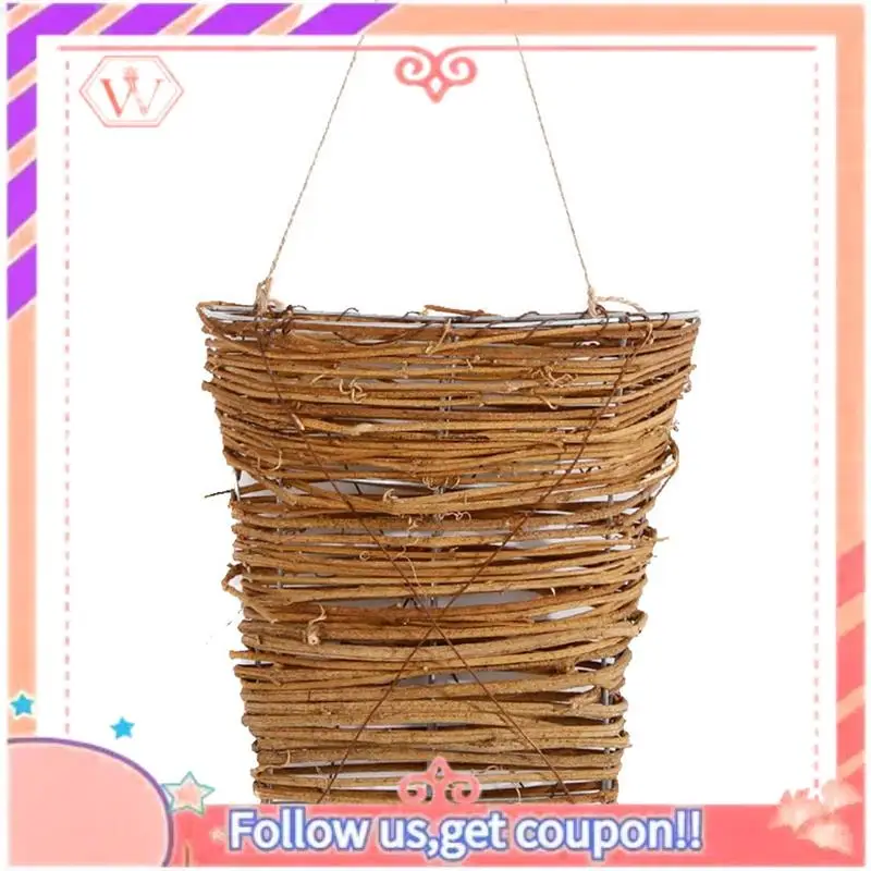 

Настенная корзина для цветов из ротанга AT84-Pastoral, подвесная корзина для растений и цветов для двора, праздничное украшение, прочная, простая в установке