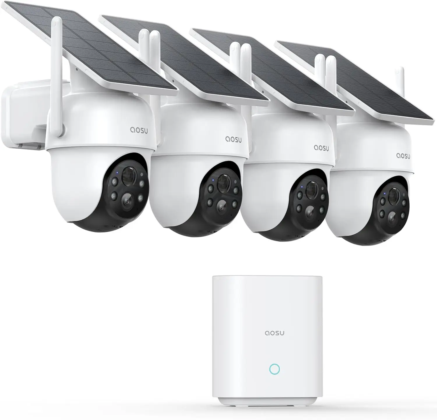 Security Cameras Outdoor Wireless, 4 Cam-Kit, No Subscription Required, Solar-Powered, Home Security Cameras System with 36