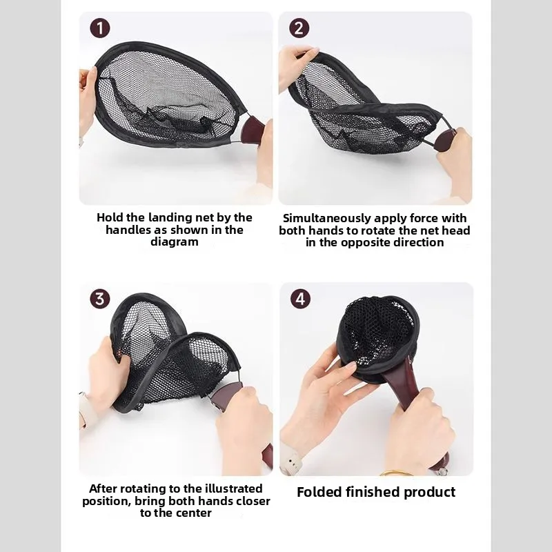 Foldable solid wood copying net, portable and lightweight anti-hanging fish bag