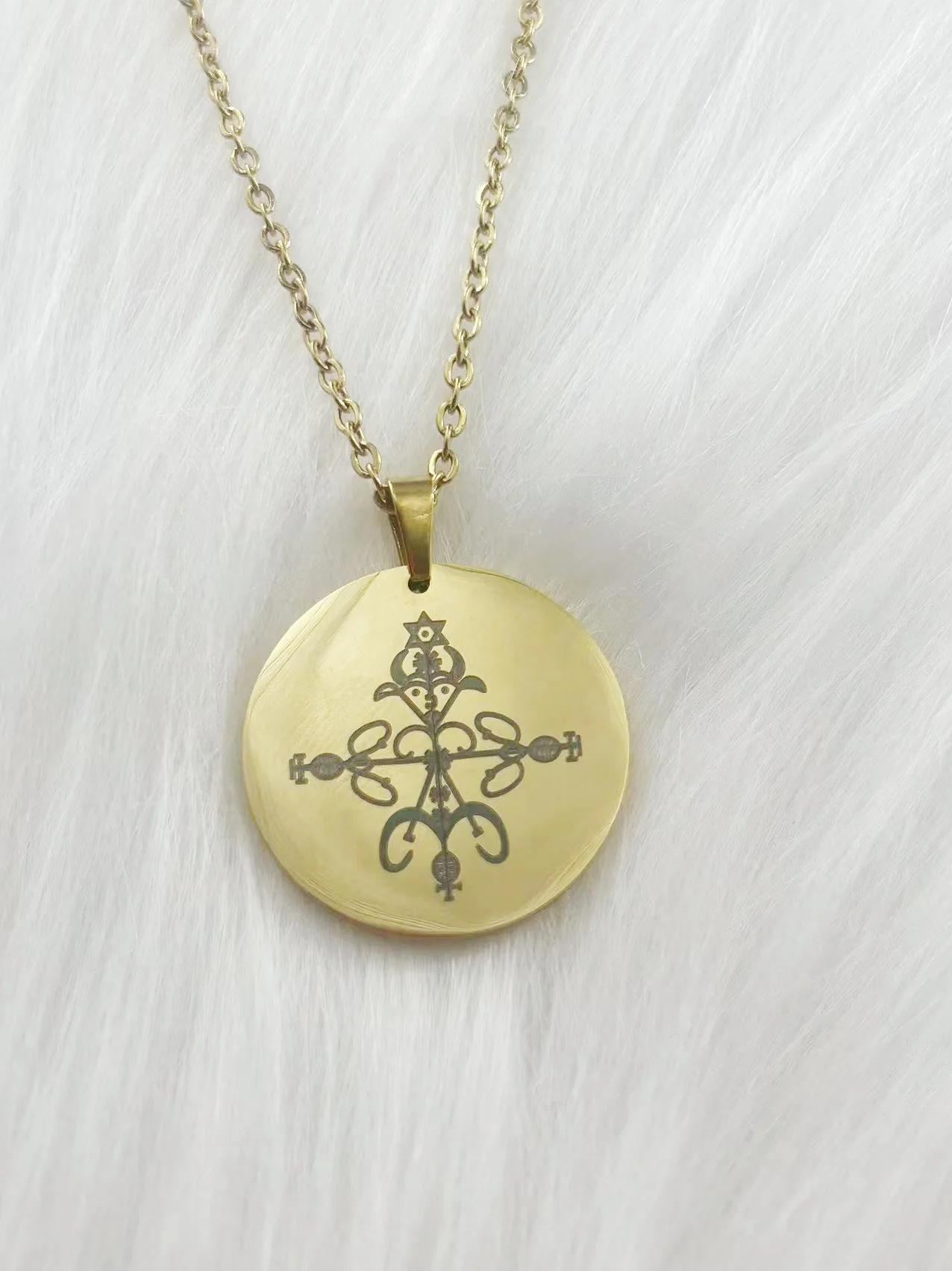 Ювелирные изделия XUNYUE из нержавеющей стали, символы вены Вуду, подвеска-сигнал, Vodou Lwa Loa, лазерная гравировка, амулет, подвеска-талисман, ожерелье Ювелирные изделия XUNYUE из нержавеющей стали, символы вены Вуду, подвеска-сигнал, Vodou Lwa Loa, лазерная гравировка, амулет, подвеска-талисман, ожерелье