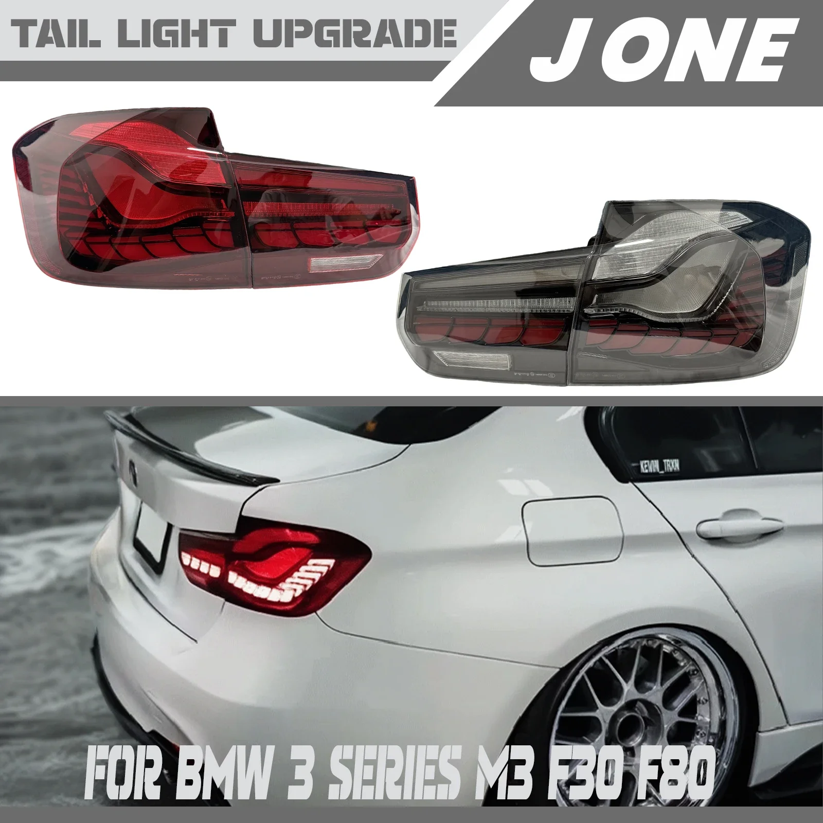 Upgraded Dragon Scale Tail Lights for BMW 3 Series M3 F30/F80 2012-2019 Compatible with 316/320/328/330/335 Models Plug and Play