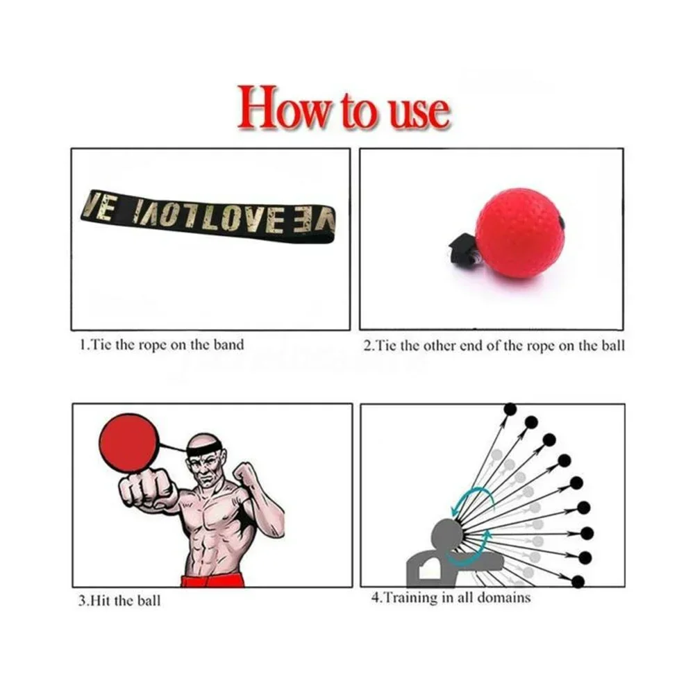 Boxing Reaction Ball 1pcs 90cm Durable Head Band MMA Muay Thai Reaction Ball Reaction Time Training Speed Ball Sports