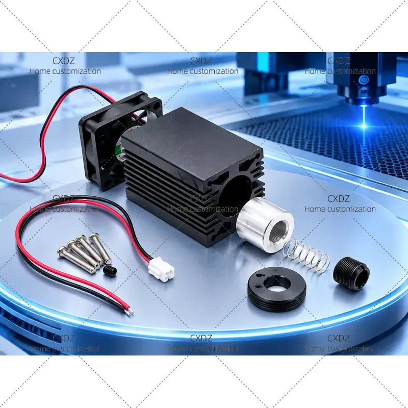 5.6mm Laser Module Hardware Diode Heatsink Kit with Fan and Focusing Mirror