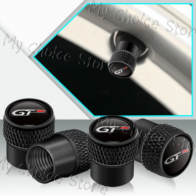 4Pcs/Set GT Logo Emblem Car Wheel Tire Valve Cap Tyre Rim Stem Airdust Waterproof Covers For Peugeot 208 308 3008 301 508 GT RCZ