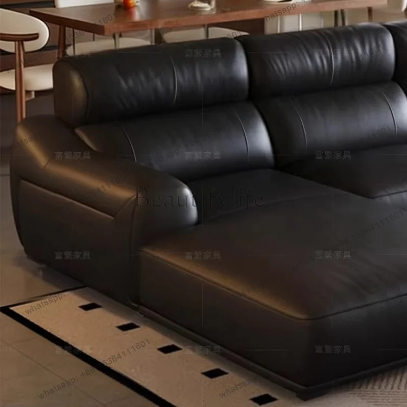 LJY High-Quality Genuine Leather 3-Seat Sofa with Stable Solid Wood Frame Luxury Couch for Home Living Room & Office Reception