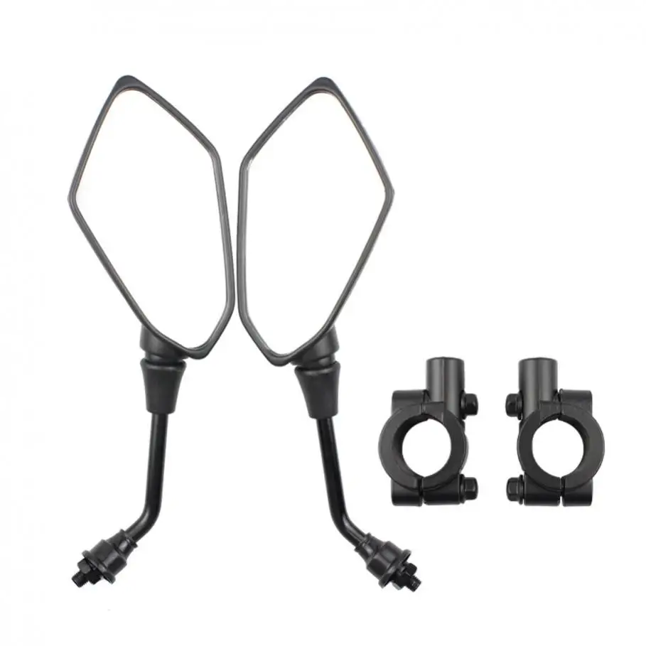 2Pcs Universal Motorcycle Convex Rear View Mirror with 10mm Bolt Handle Bar Mount Clamp for Cruiser Suzuki Honda Victory view 5