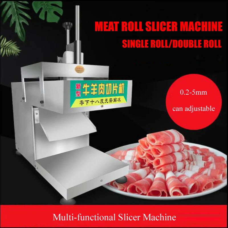 Meat Roll Slicer Lamb Roll Cutting Machine Frozen Meat Slicer For Hot Pot Restaurants